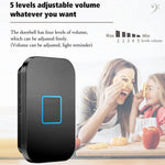 CACAZI FA88 Adjustable Volume Door Bell Kit Type 86 Big Panel Button Wireless Doorbell with 1 Transmitter+1 Receiver