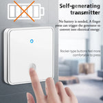 CACAZI FA88 Adjustable Volume Door Bell Kit Type 86 Big Panel Button Wireless Doorbell with 1 Transmitter+1 Receiver