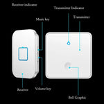 CACAZI FA88 Adjustable Volume Door Bell Kit Type 86 Big Panel Button Wireless Doorbell with 1 Transmitter+1 Receiver