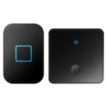 CACAZI FA88 Adjustable Volume Door Bell Kit Type 86 Big Panel Button Wireless Doorbell with 1 Transmitter+1 Receiver