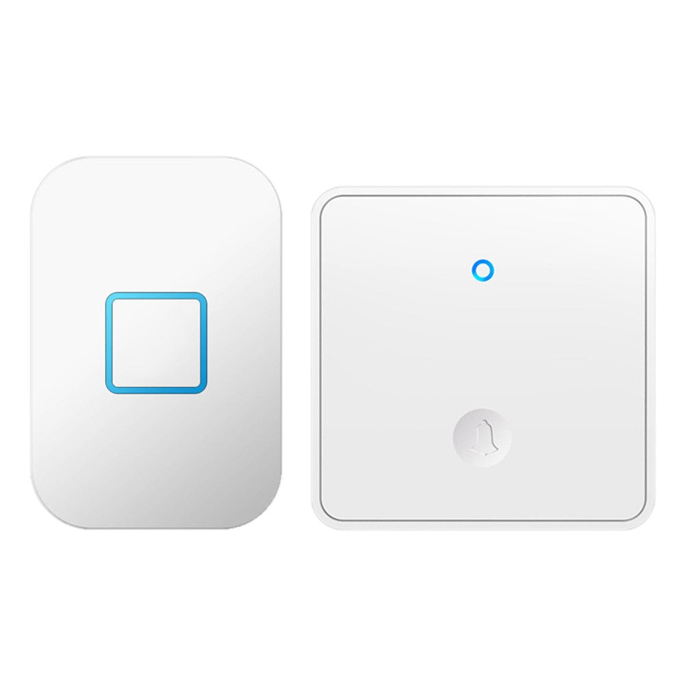 CACAZI FA88 Adjustable Volume Door Bell Kit Type 86 Big Panel Button Wireless Doorbell with 1 Transmitter+1 Receiver