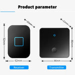 CACAZI FA88 Type 86 Big Panel Button Wireless Doorbell Adjustable Volume Home Door Bell Kit with 1 Transmitter+2 Receivers