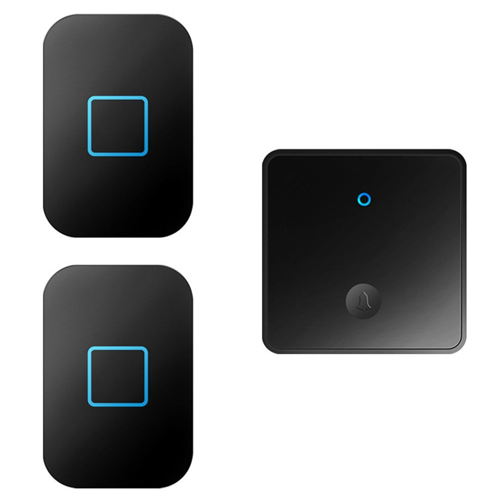 CACAZI FA88 Type 86 Big Panel Button Wireless Doorbell Adjustable Volume Home Door Bell Kit with 1 Transmitter+2 Receivers
