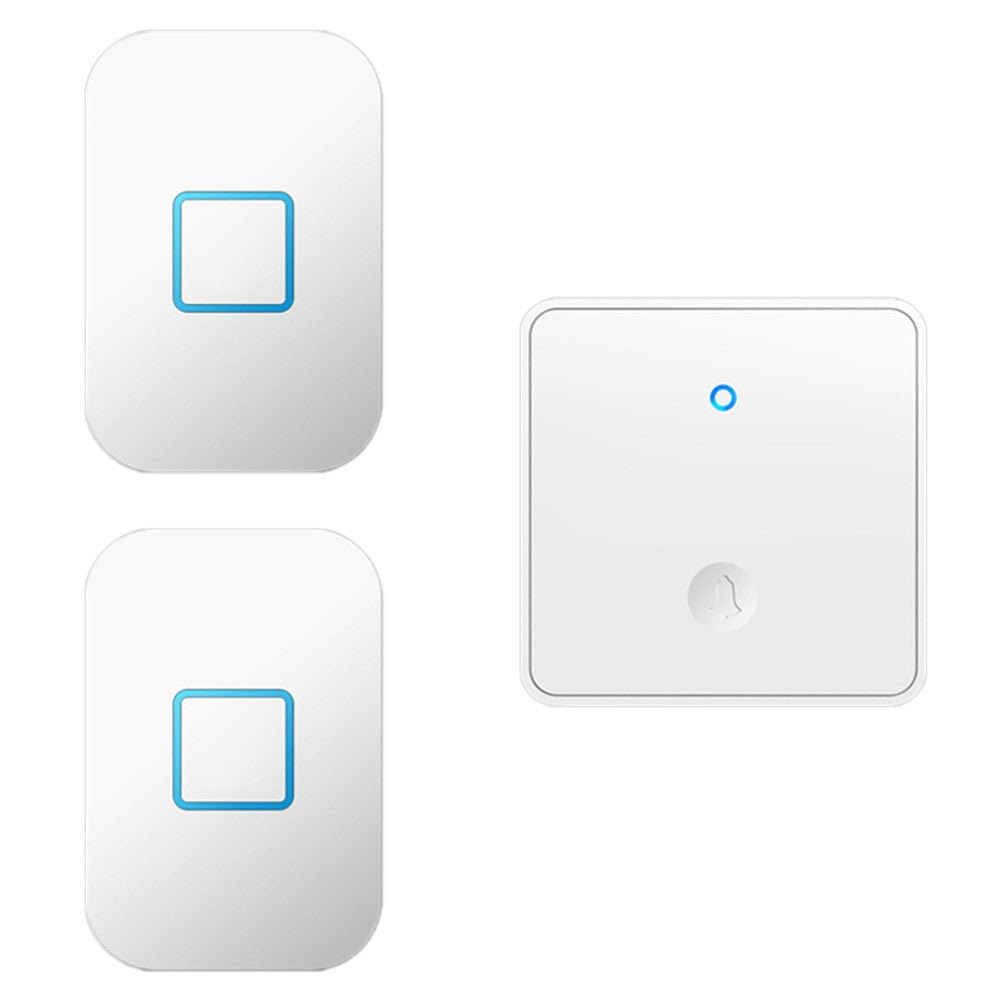 CACAZI FA88 Type 86 Big Panel Button Wireless Doorbell Adjustable Volume Home Door Bell Kit with 1 Transmitter+2 Receivers