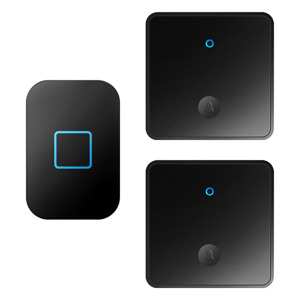 CACAZI FA88 Type 86 Big Panel Button Wireless Doorbell Adjustable Volume Door Bell Kit with 2 Transmitters+1 Receiver