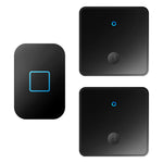 CACAZI FA88 Type 86 Big Panel Button Wireless Doorbell Adjustable Volume Door Bell Kit with 2 Transmitters+1 Receiver