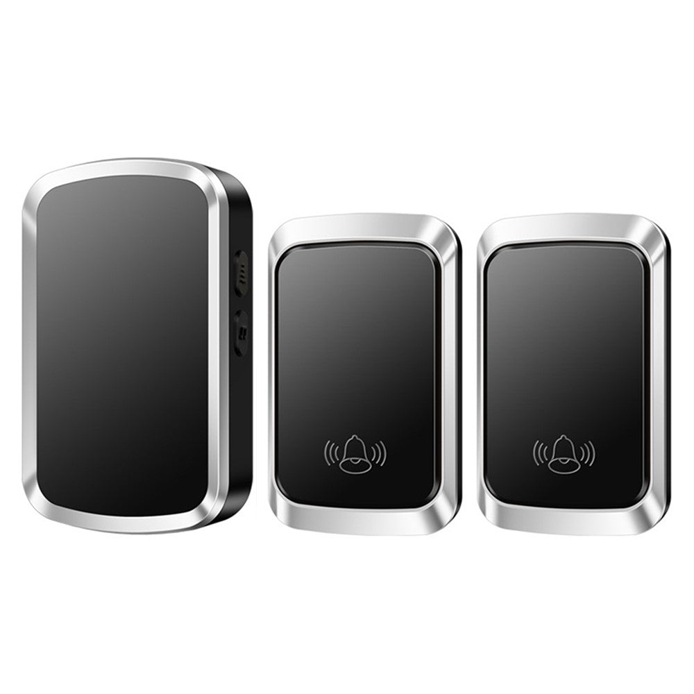 CACAZI FA29PRO trådløs dørklokke til hjemmet med 5 lydstyrkeniveauer, dørklokkesæt med 2 sendere + 1 modtager