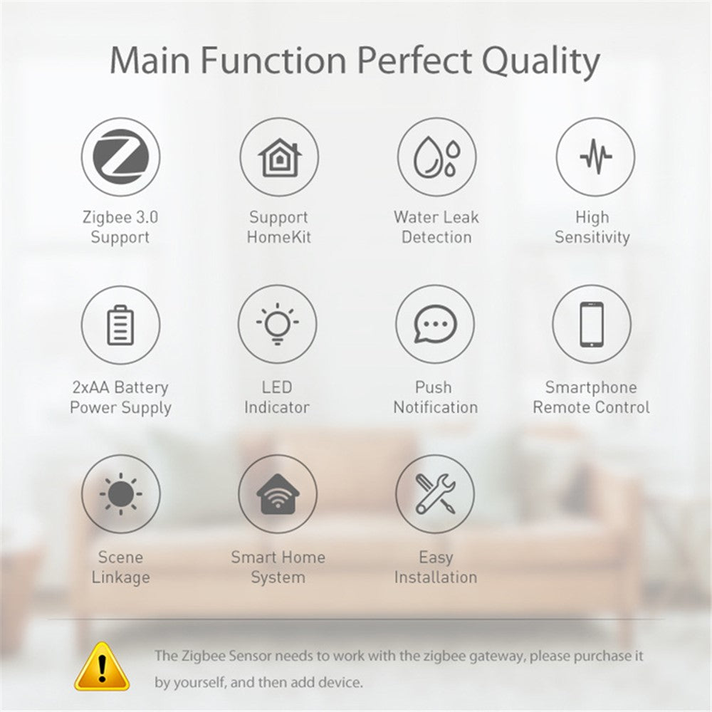 NEO NAS-WS02BH Tuya HomeKit and ZigBee Smart Water Detector Full Water Level Sensor