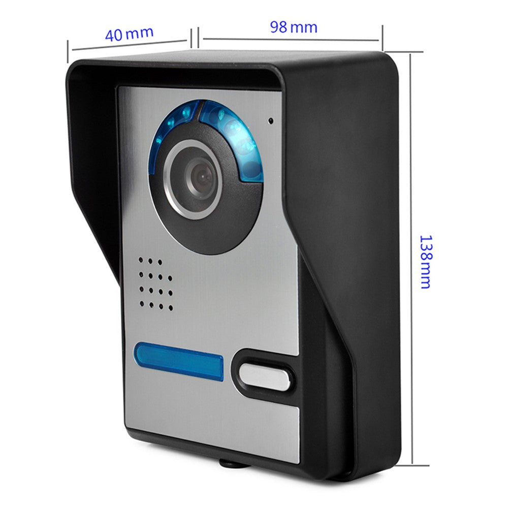 701FA11 Tuya-appen 7-tums WiFi-inomhusmonitor + vattentät dörrklocka HD-kamera, EU-kontakt