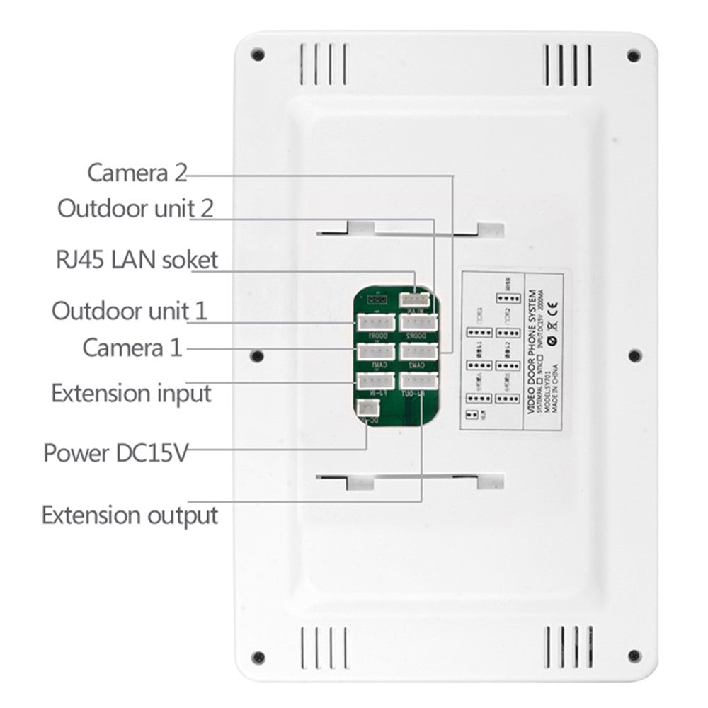 701FA11 Tuya-appen 7-tums WiFi-inomhusmonitor + vattentät dörrklocka HD-kamera, EU-kontakt