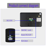 620FG11 7-inch Touch Screen Monitor + Night Vision Door Bell HD Camera, EU Plug