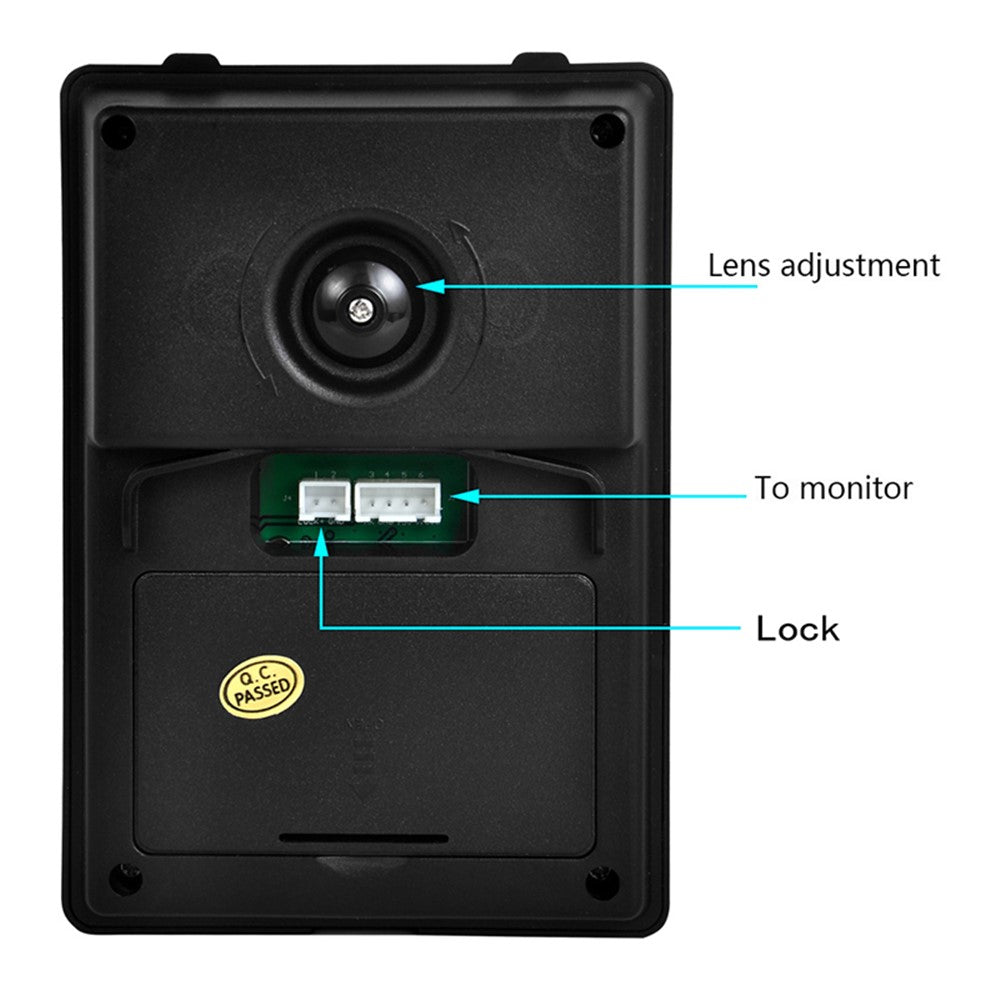 801FA11 7-inch Wired Video Doorbell Home Intercom Kit, EU Plug