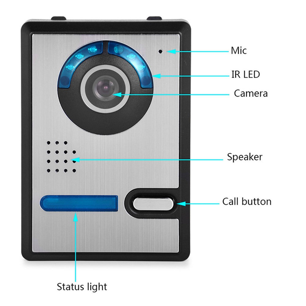 801FA21 EU-kontakt 7" videodörrklocka 2 utomhuskameror med 1 inomhusmonitor