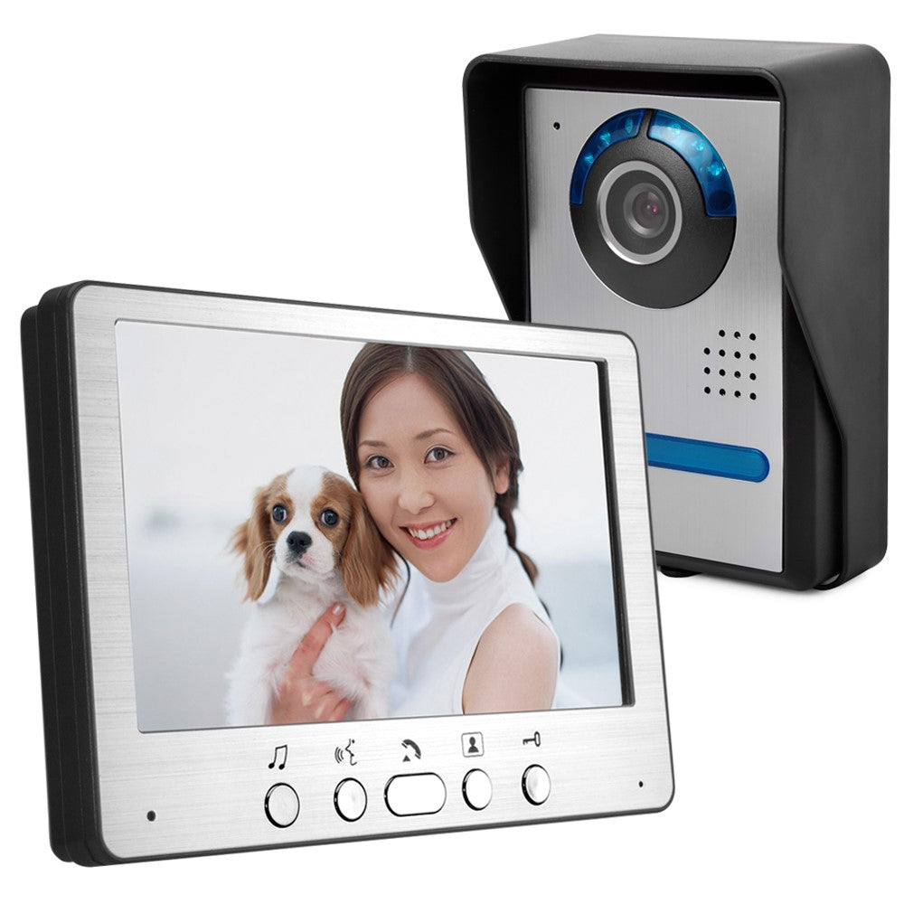 815FA11 7-inch Video Door Phone Intercom Doorbell Camera Monitor, EU Plug