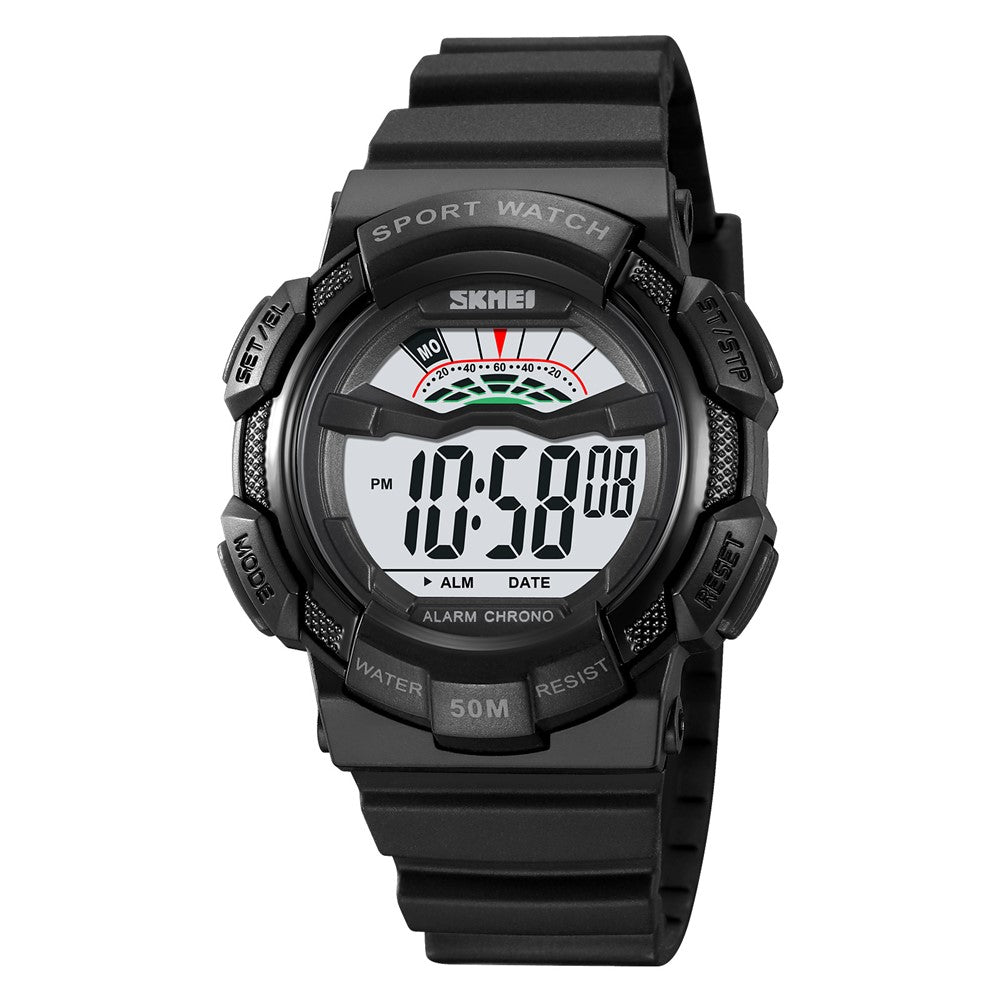 SKMEI 2153 50m Waterproof Wrist Watch TPU Strap EL Backlight Electronic Watch