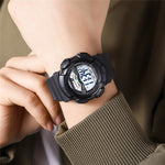 SKMEI 2153 50m Waterproof Wrist Watch TPU Strap EL Backlight Electronic Watch