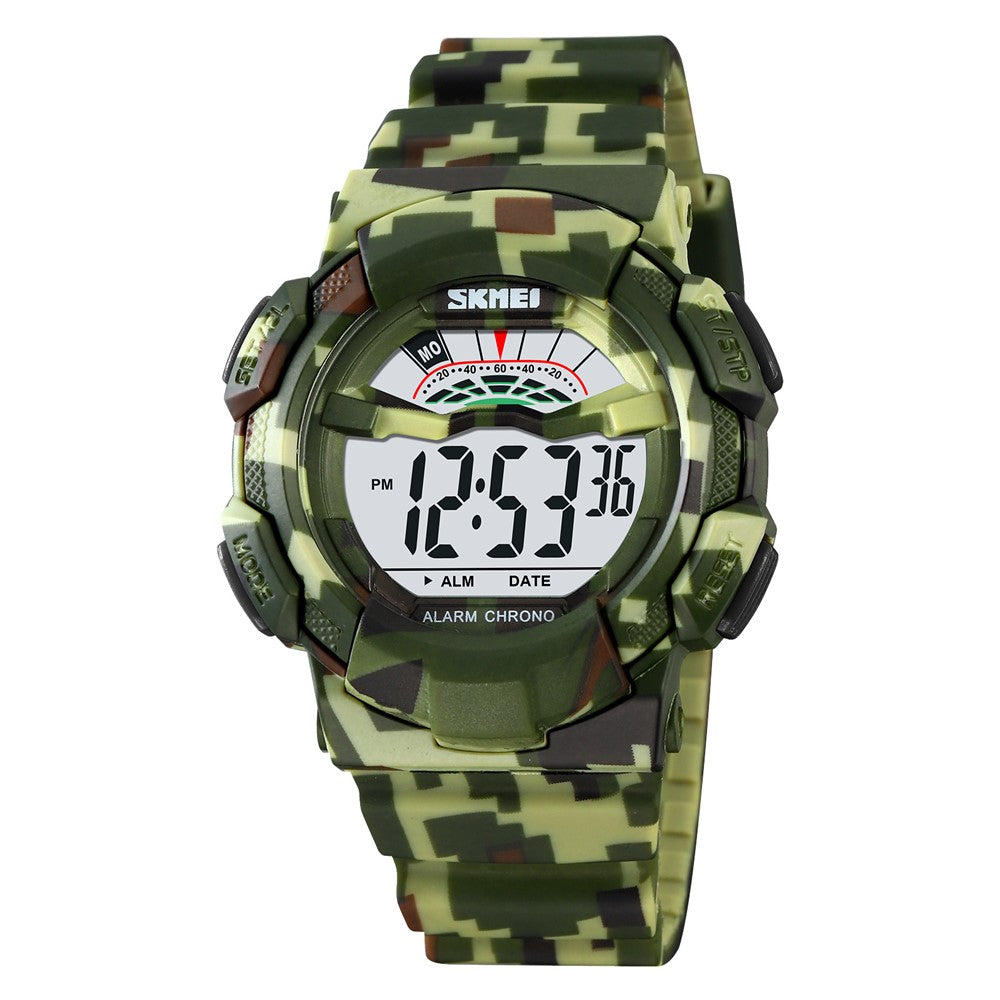 SKMEI 2153 50m Waterproof Wrist Watch TPU Strap EL Backlight Electronic Watch