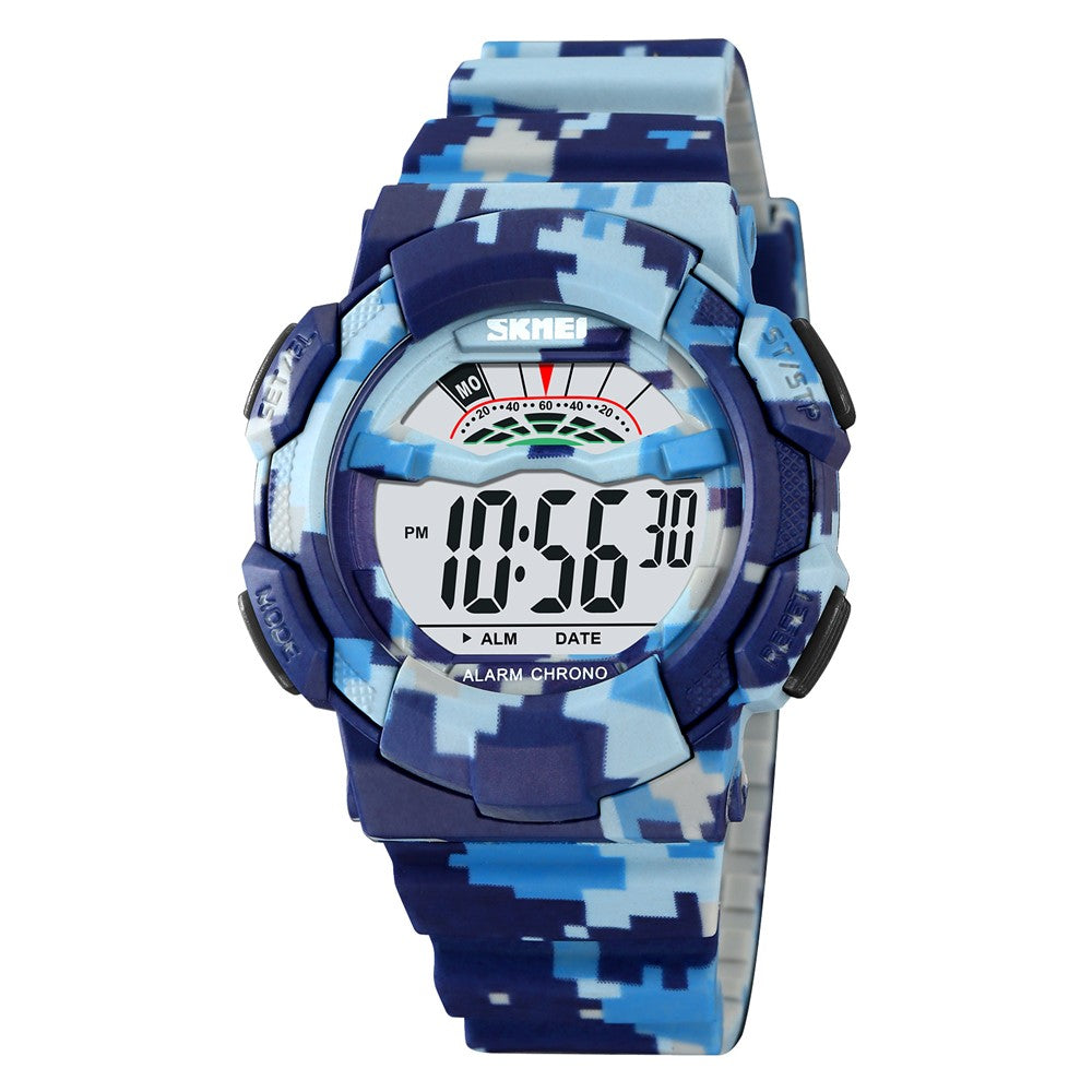 SKMEI 2153 50m Waterproof Wrist Watch TPU Strap EL Backlight Electronic Watch