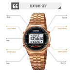 SKMEI 1882 Electronic Watch Stainless Steel Strap Multifunction Wristwatch