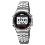 SKMEI 1882 Electronic Watch Stainless Steel Strap Multifunction Wristwatch