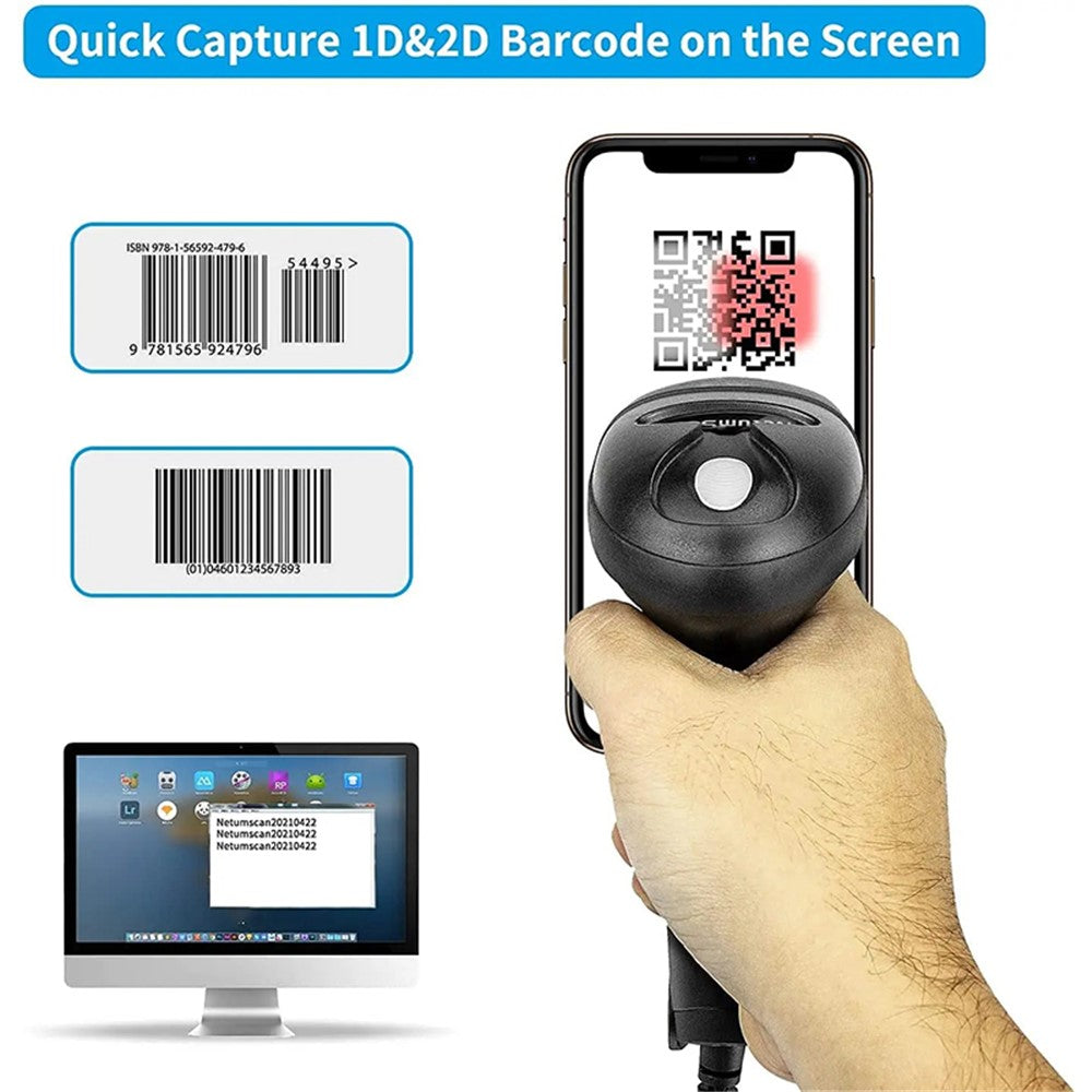 NETUM L5 Handheld USB Wired QR Barcode Reader Bar Code Scanner for Retails, Warehouse