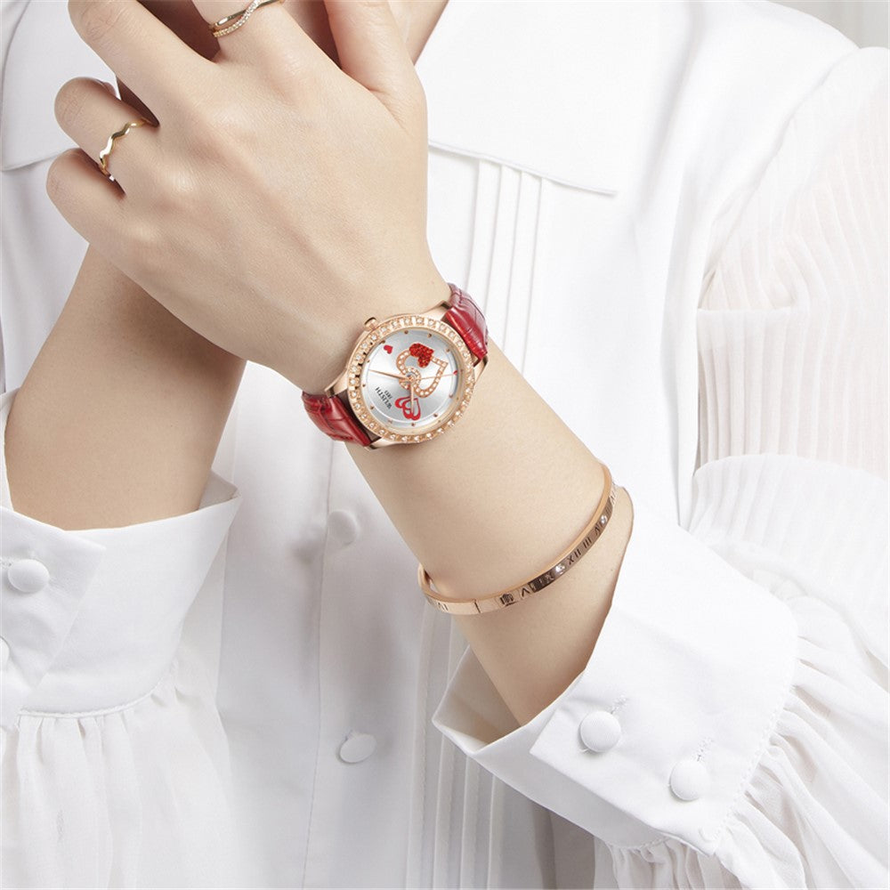 WLISTH S517 Women's Rhinestone Decor Bracelet Fashionable Quartz Watch