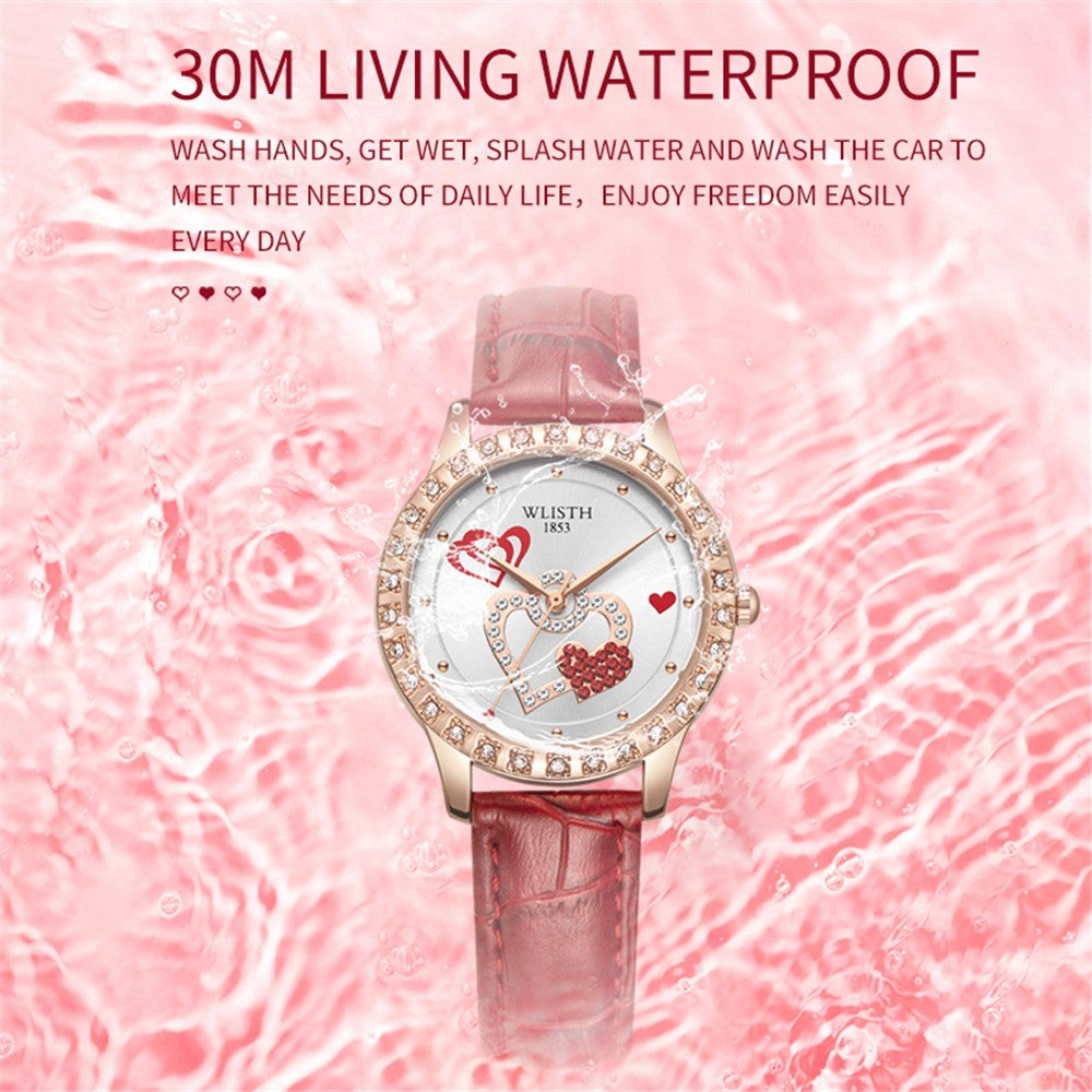 WLISTH S517 Women's Rhinestone Decor Bracelet Fashionable Quartz Watch