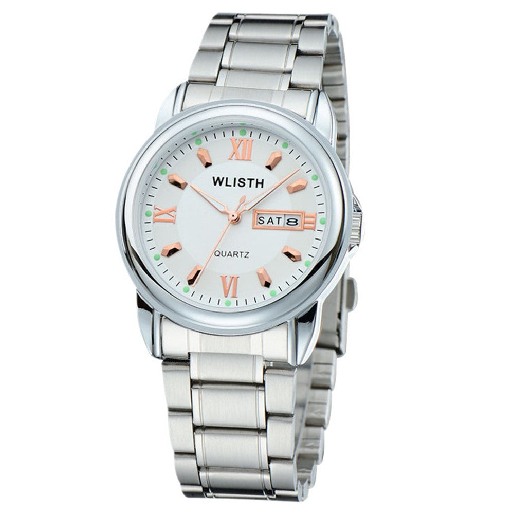 WLISTH S513 Men Fashion Date Week Analog Display Luminous Quartz Wrist Watch
