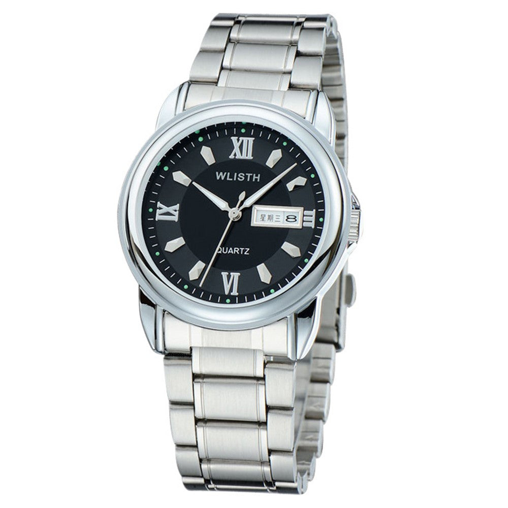 WLISTH S513 Men Fashion Date Week Analog Display Luminous Quartz Wrist Watch