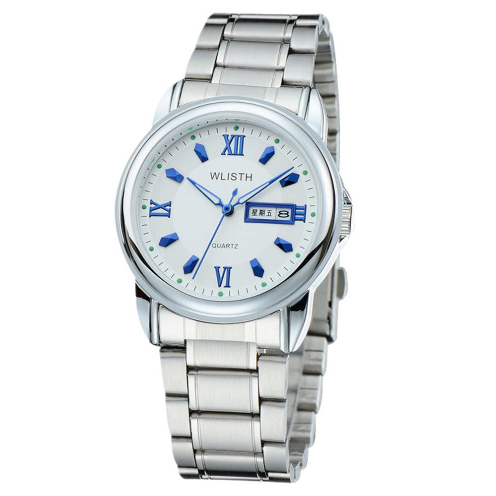 WLISTH S513 Men Fashion Date Week Analog Display Luminous Quartz Wrist Watch