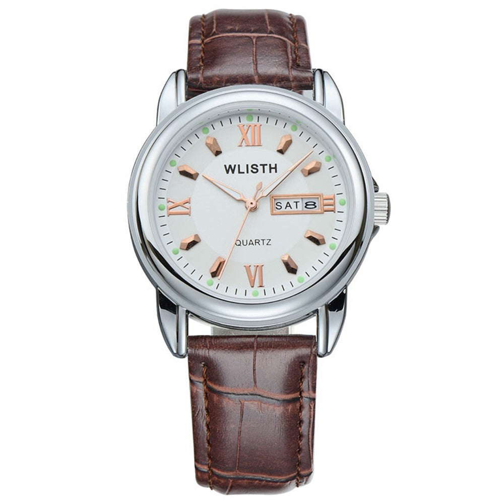 WLISTH S513 Men Fashion Date Week Analog Display Luminous Quartz Wrist Watch