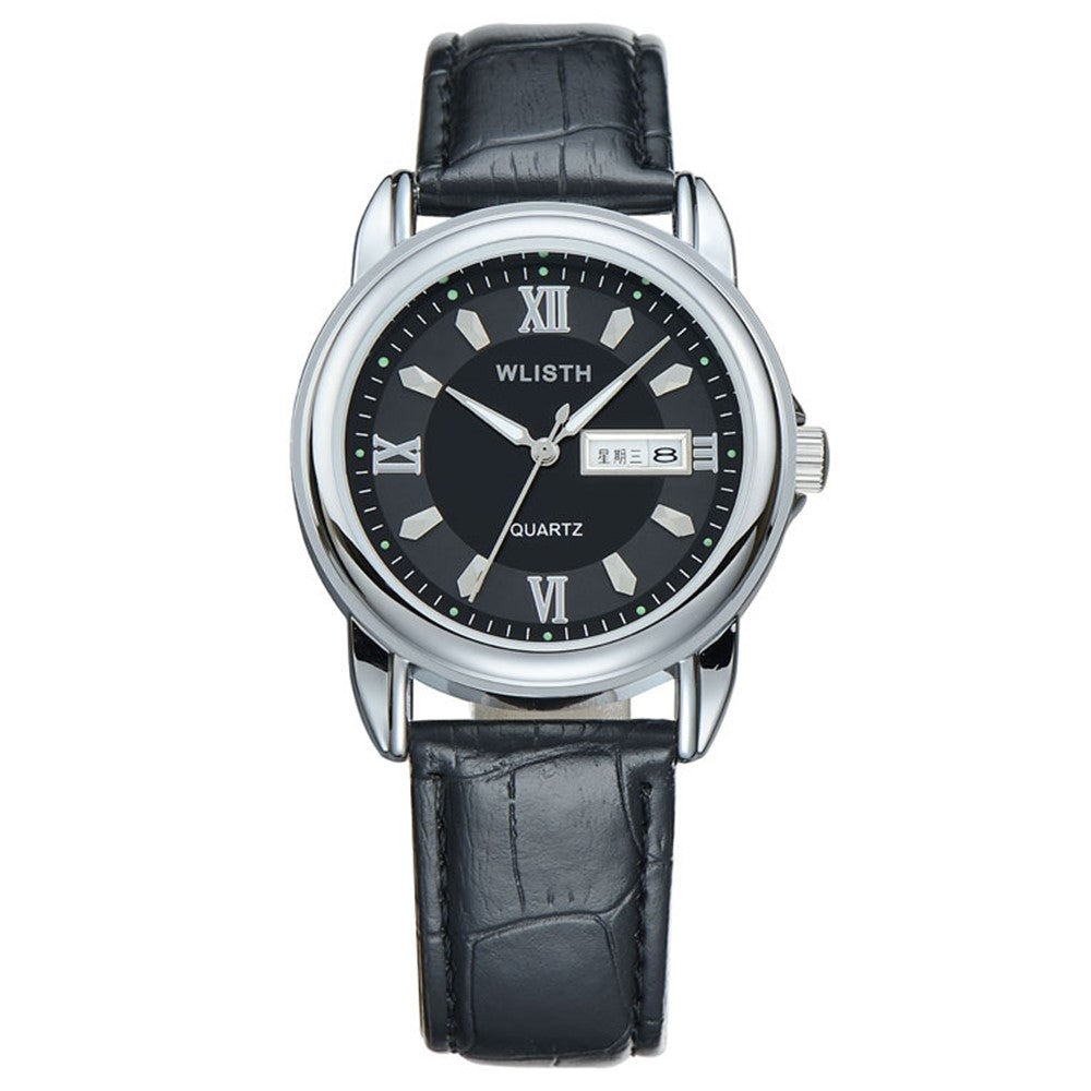 WLISTH S513 Men Fashion Date Week Analog Display Luminous Quartz Wrist Watch
