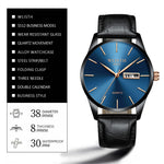 WLISTH S512 No Number Dial Date Week Display Luminous Quartz Wrist Watch