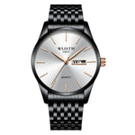WLISTH S512 No Number Dial Date Week Display Luminous Quartz Wrist Watch