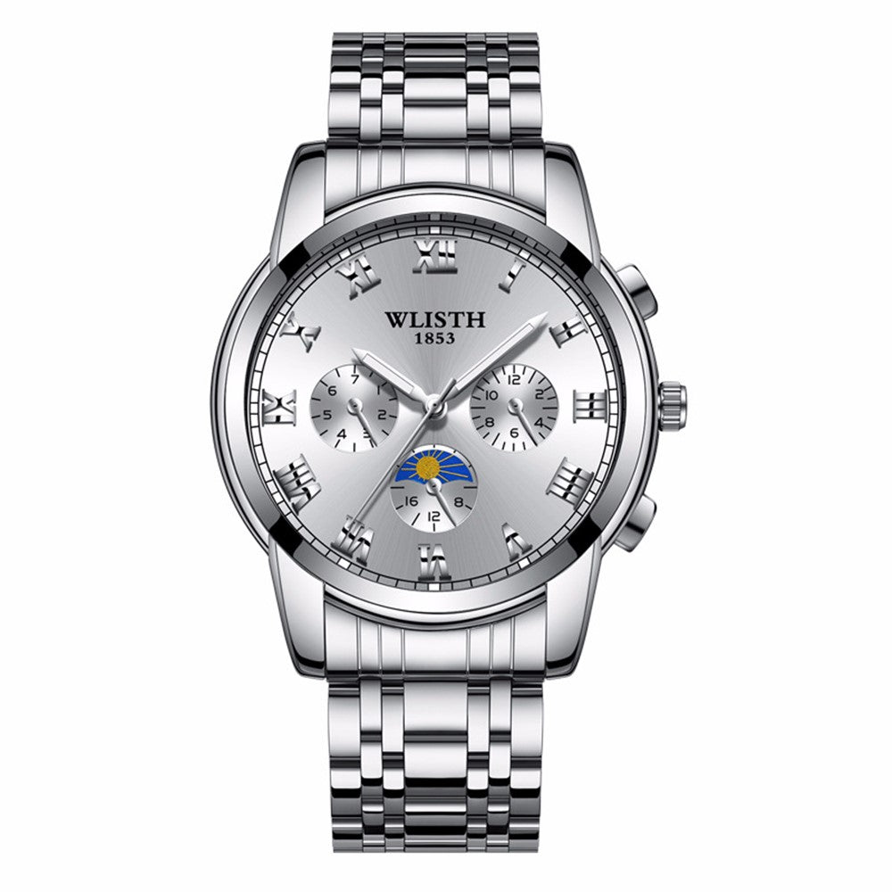 WLISTH S509 Business Men Luminous Quartz Watch with 3 Decorative Small Dials