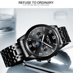 WLISTH S509 Business Men Luminous Quartz Watch with 3 Decorative Small Dials