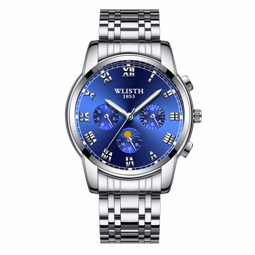 WLISTH S509 Business Men Luminous Quartz Watch with 3 Decorative Small Dials