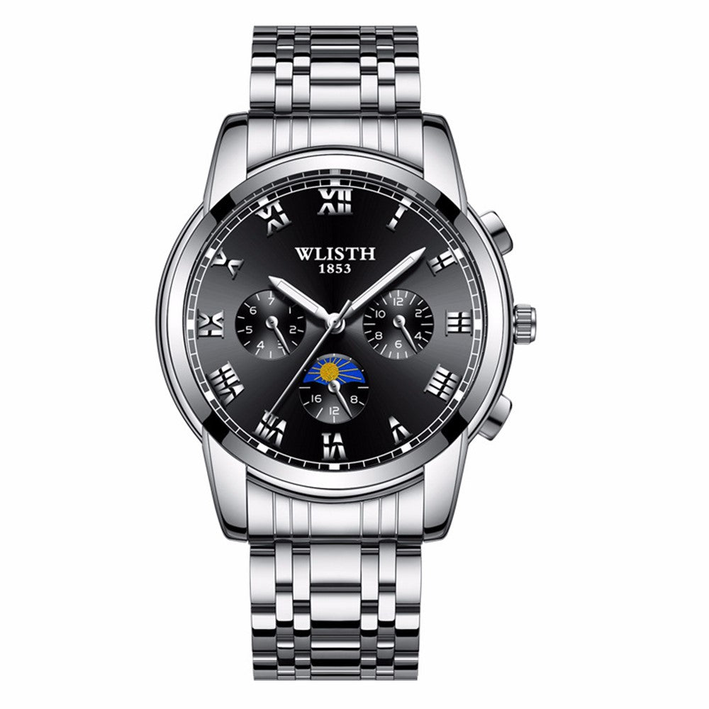 WLISTH S509 Business Men Luminous Quartz Watch with 3 Decorative Small Dials