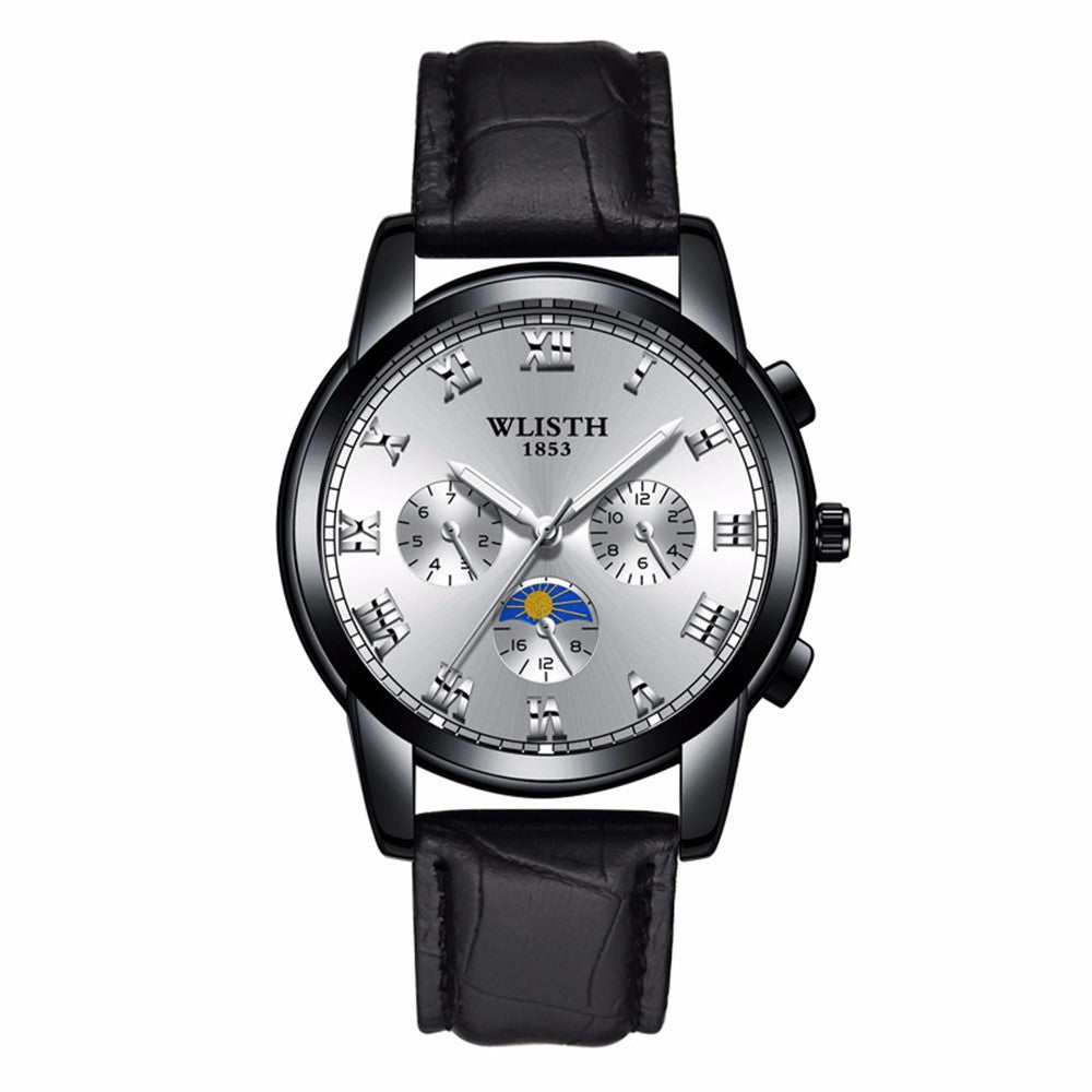 WLISTH S509 Business Men Luminous Quartz Watch with 3 Decorative Small Dials
