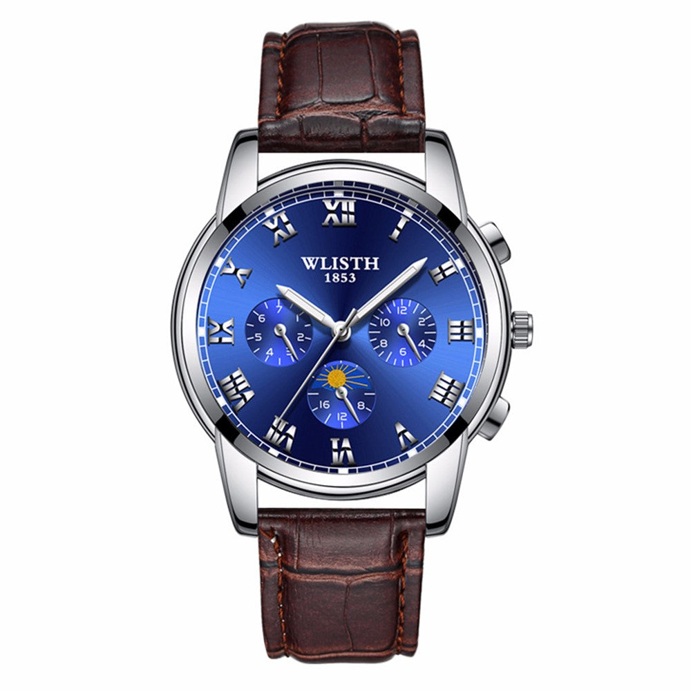 WLISTH S509 Business Men Luminous Quartz Watch with 3 Decorative Small Dials