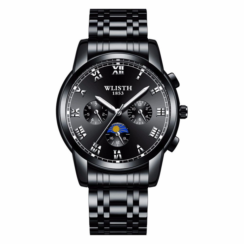 WLISTH S509 Business Men Luminous Quartz Watch with 3 Decorative Small Dials