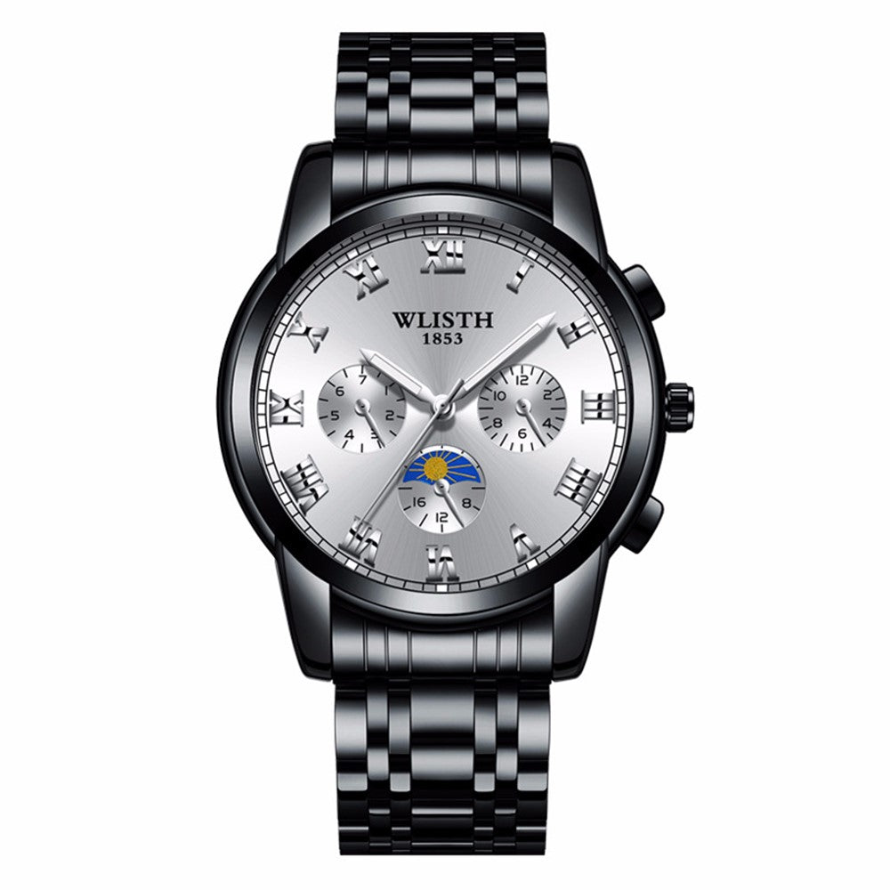 WLISTH S509 Business Men Luminous Quartz Watch with 3 Decorative Small Dials