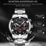 WLISTH S508 Men Calendar Luminous Quartz Watch with 3 Decorative Dials