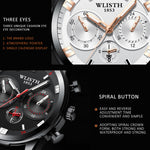 WLISTH S508 Men Calendar Luminous Quartz Watch with 3 Decorative Dials