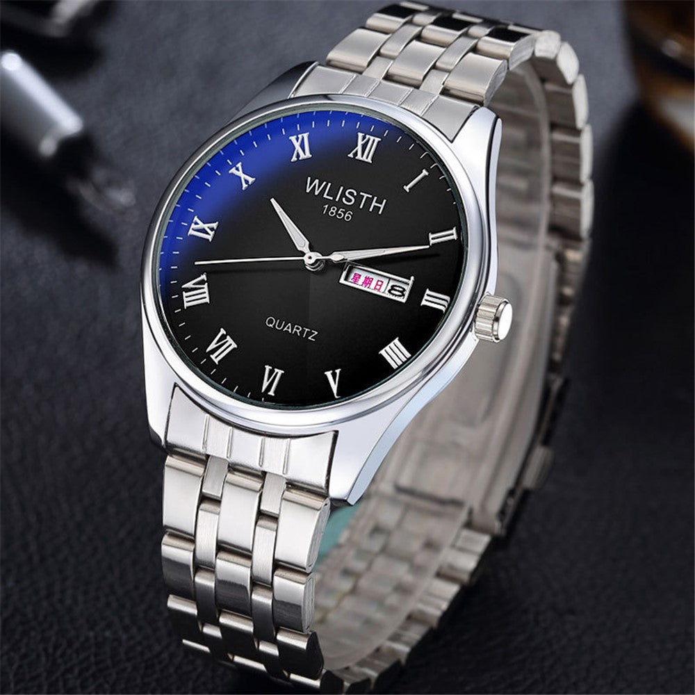 WLISTH S502 Blue Light Glass Calendar Display Waterproof Quartz Watch