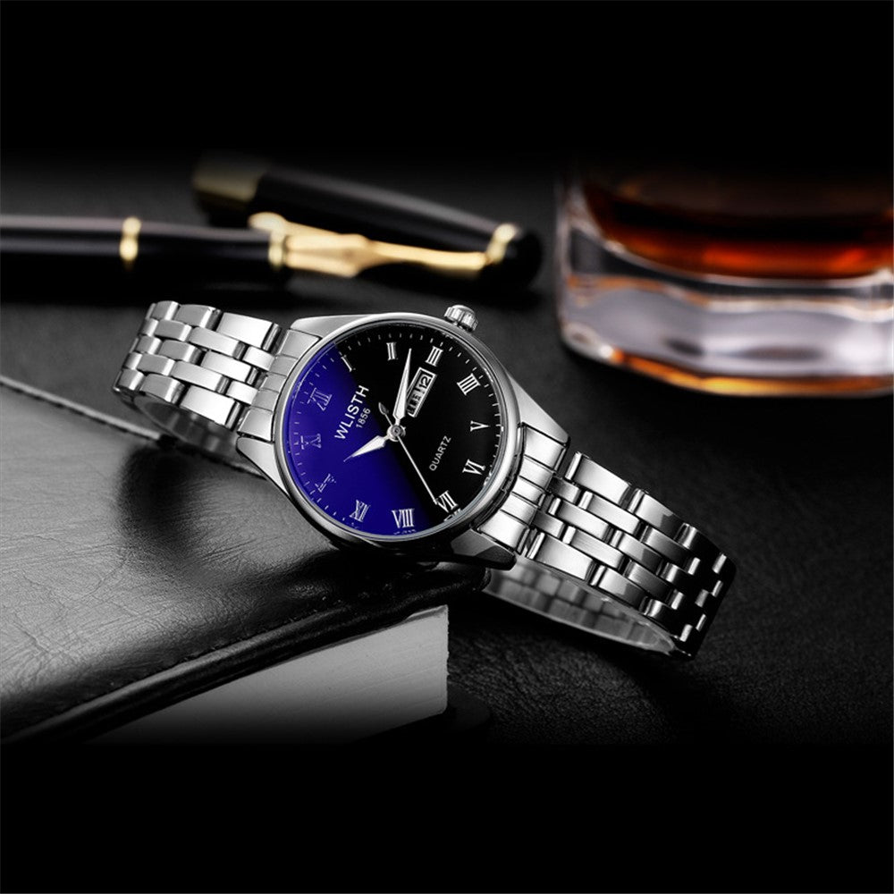 WLISTH S502 Blue Light Glass Calendar Display Waterproof Quartz Watch