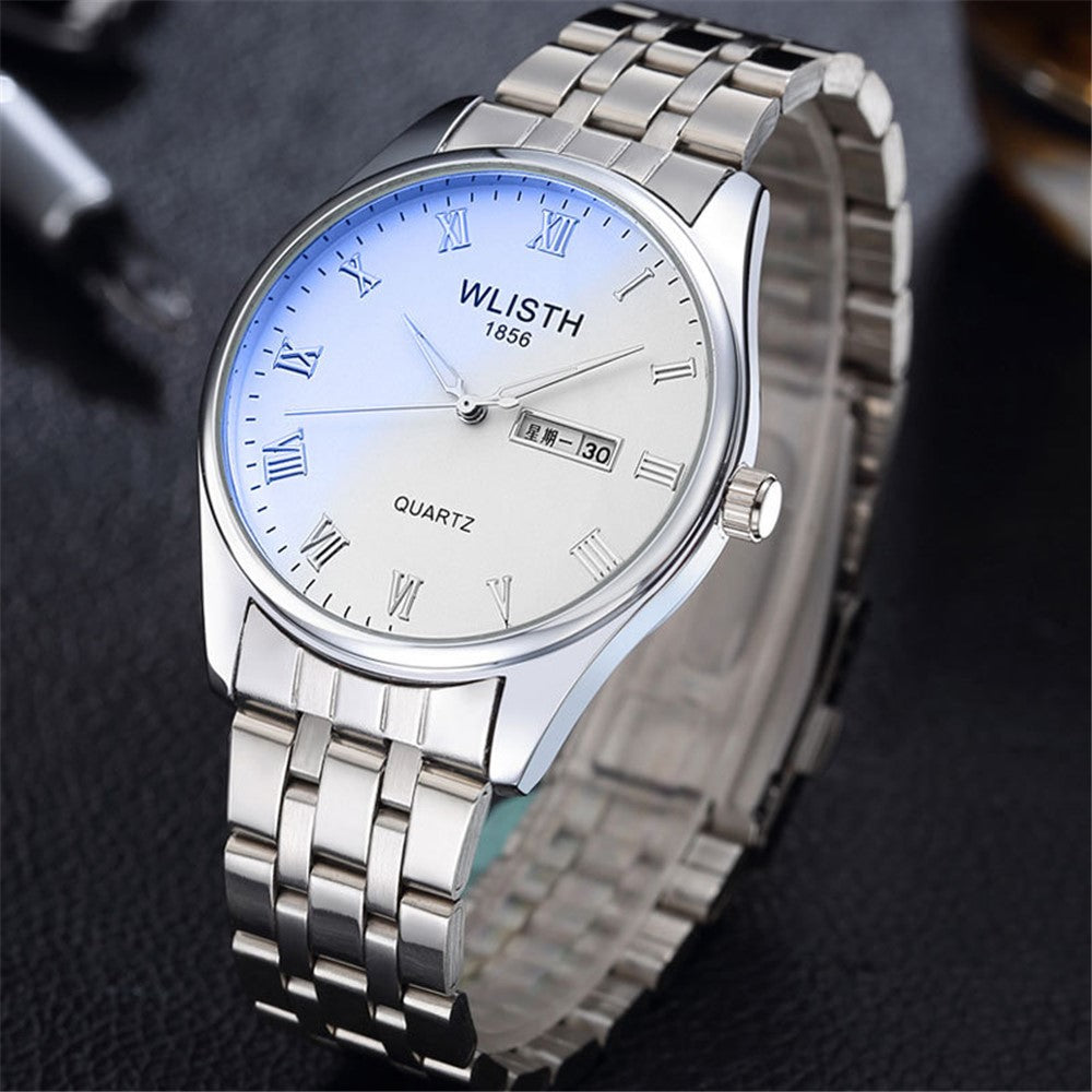 WLISTH S502 Blue Light Glass Calendar Display Waterproof Quartz Watch