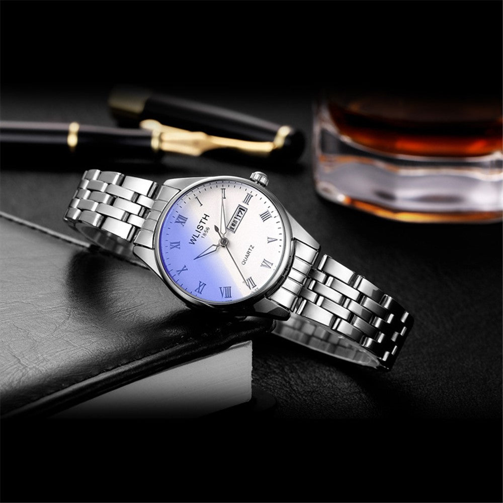 WLISTH S502 Blue Light Glass Calendar Display Waterproof Quartz Watch