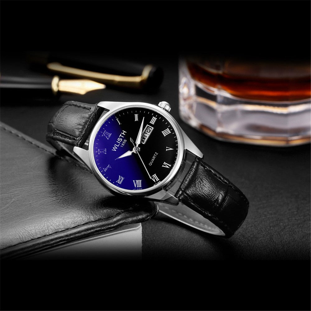 WLISTH S502 Blue Light Glass Calendar Display Waterproof Quartz Watch