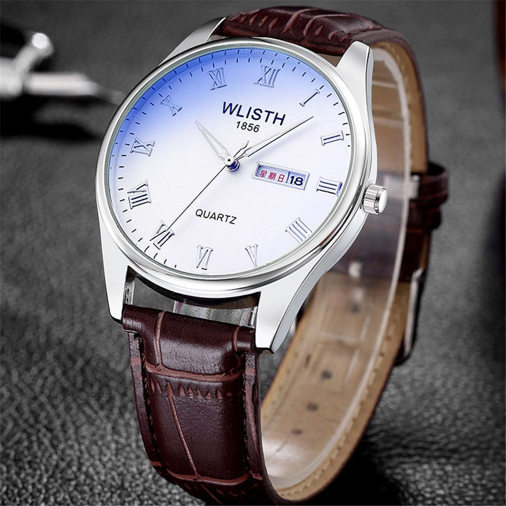 WLISTH S502 Blue Light Glass Calendar Display Waterproof Quartz Watch